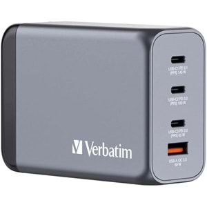 VERBATIM 32205 GNC-240 GaN Charger 240W xUSB-C 140W /1 x USB-C 100W/1xUSB-C 65W
