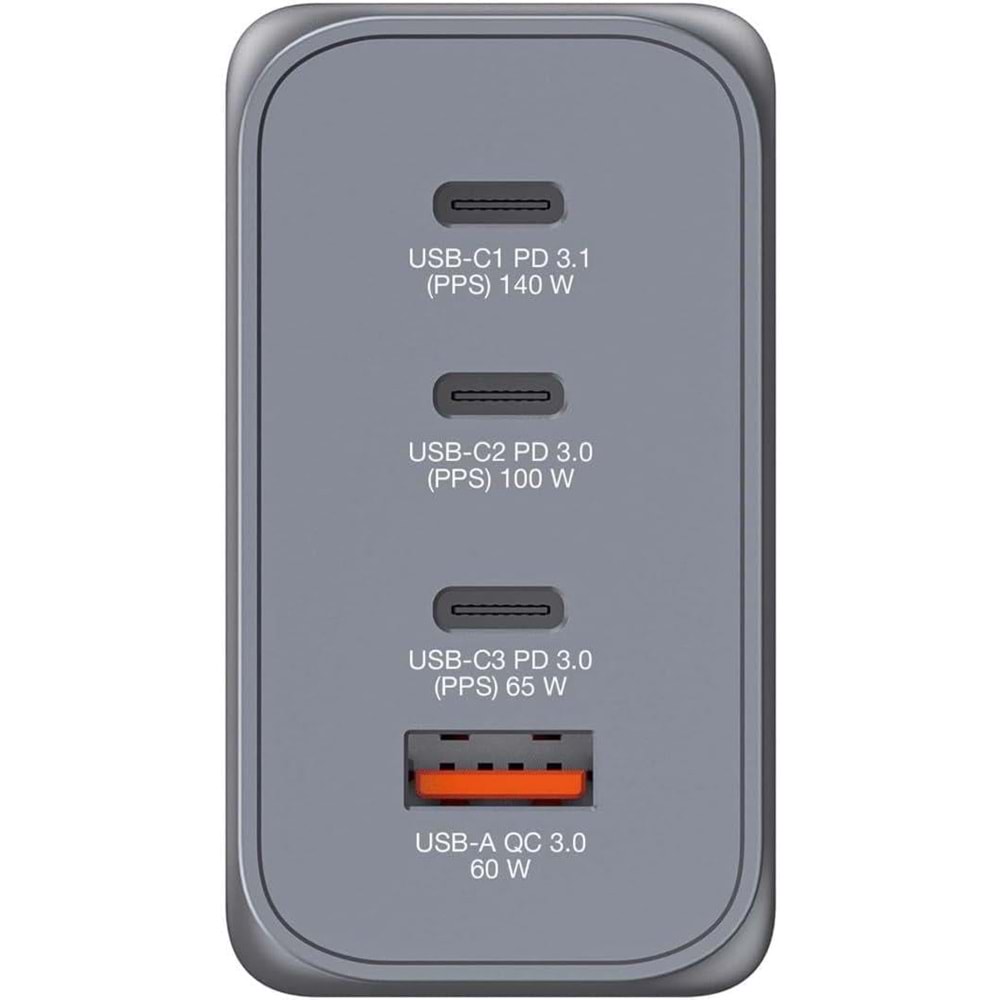 VERBATIM 32205 GNC-240 GaN Charger 240W xUSB-C 140W /1 x USB-C 100W/1xUSB-C 65W