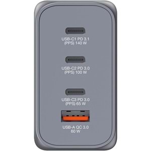 VERBATIM 32205 GNC-240 GaN Charger 240W xUSB-C 140W /1 x USB-C 100W/1xUSB-C 65W