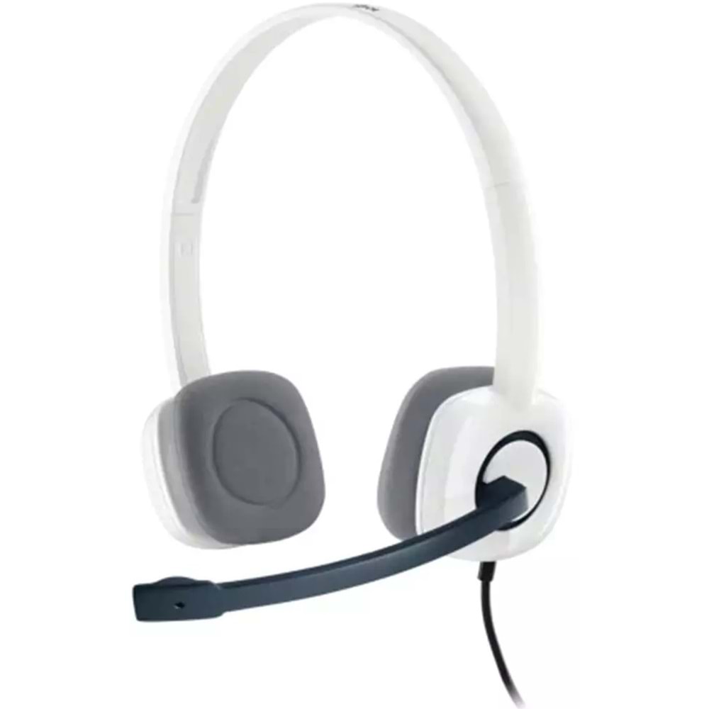 Logitech H150 Beyaz Mikrofonlu Kablolu Stereo Kulaklık 981-000350