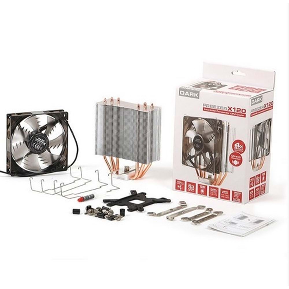 Dark Freezer X120 Intel 775/1155/1156/1150/1151 AM2/AM2+/AM3/AM3+/AM4 Uyumlu işlemci Soğutucu (DKCCX120)