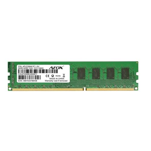 Afox 8GB 1333Mhz DDR 3 KIT Masaüstü RAM AFLD38AK1P