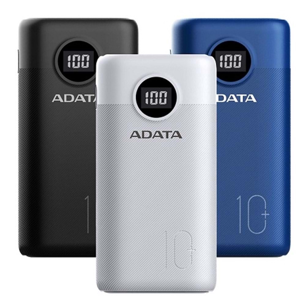 Adata 10000mAh 37Wh+DC 5V 2.0A Taşınabilir Şarj Cihazı Powerbank Siyah AP10000QCD-DGT-CBK