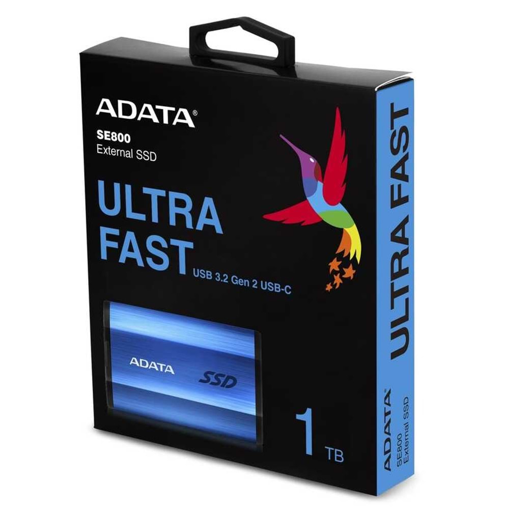 Adata 512GB SE800 USB 3.2 Gen2 Type-C Siyah Taşınabilir Flash SSD ASE800512GU32G2CBK