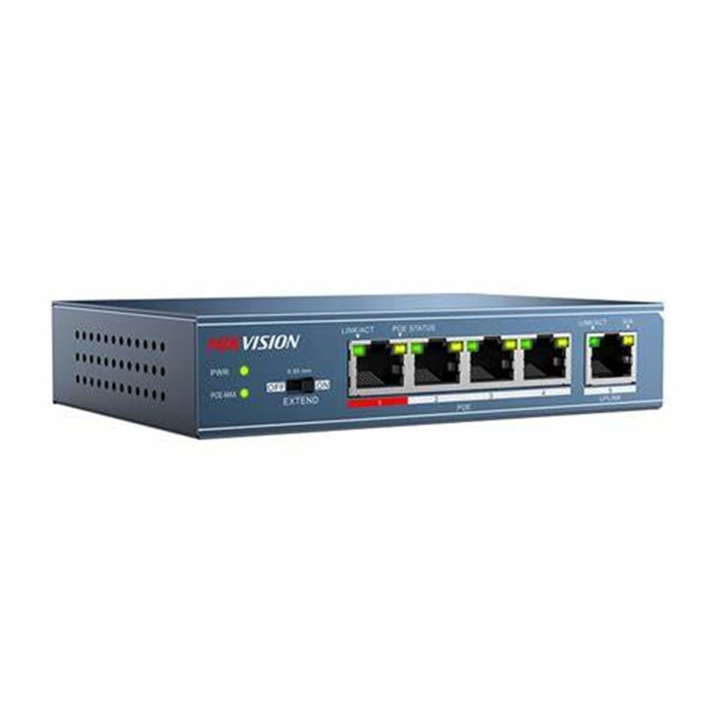 Hikvision DS-3E0105P-E/M 5 Port 1x100Mbps + 4x100Mbps PoE 58W Switch