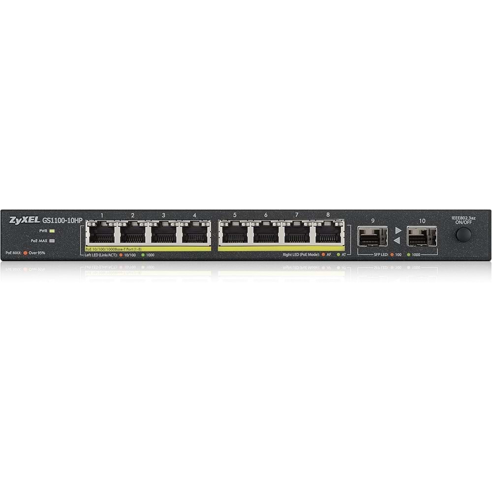 Zyxel GS1100-10HP 8xGigabit 2xSFP Port Poe Switch 130Watt