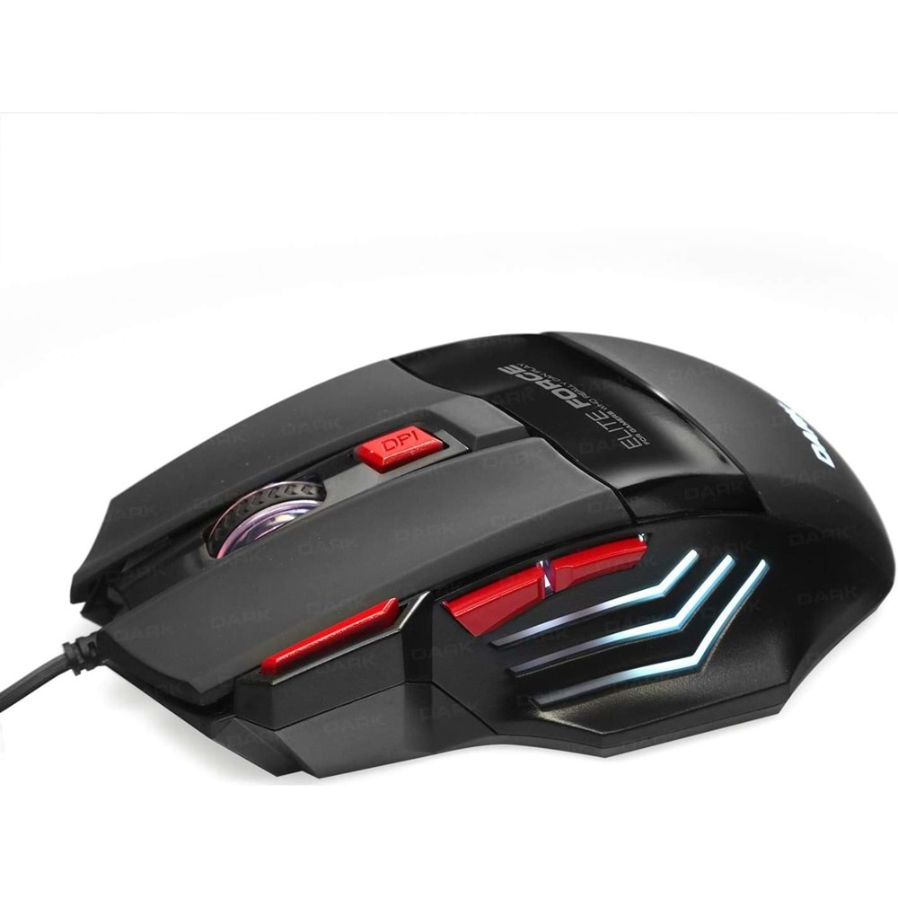 Dark Elite Force 3X Ateş Butonlu DPI Ayarlanabilir Aydınlatmalı USB Oyuncu Mouse (DK-AC-GM1000)