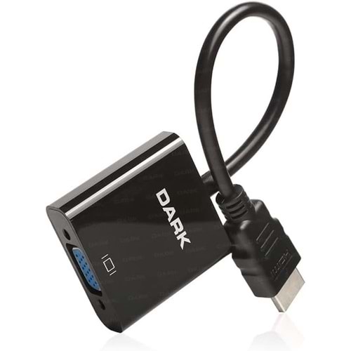 Dark HDMI to VGA Dijital - Analog Monitör Çevirici Dönüştürücü (DK-HD-AHDMIXVGA4)