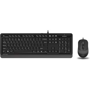 A4 Tech F1010 FN-Multimedya Q Klavye + Optik Mouse 1600D Gri USB