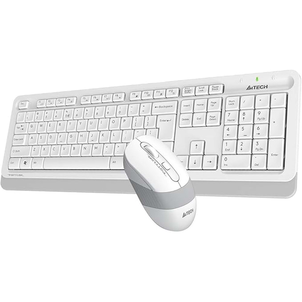 A4 Tech FG1010 2.4G FN-Multimedya Q Klavye+Optik Mouse 2000D Kablosuz Beyaz USB