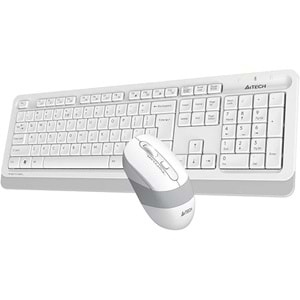 A4 Tech FG1010 2.4G FN-Multimedya Q Klavye+Optik Mouse 2000D Kablosuz Beyaz USB
