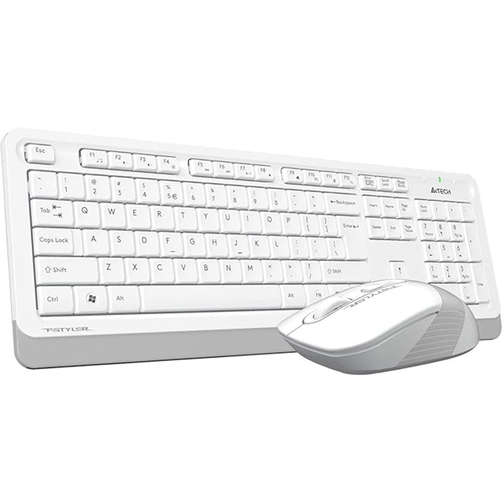 A4 Tech FG1010 2.4G FN-Multimedya Q Klavye+Optik Mouse 2000D Kablosuz Beyaz USB