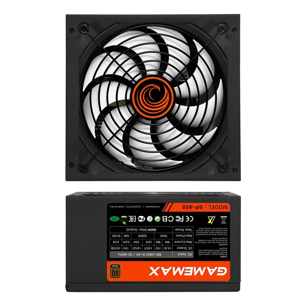 Frisby Gamemax 650W 80+Bronze Power Supply GP-650
