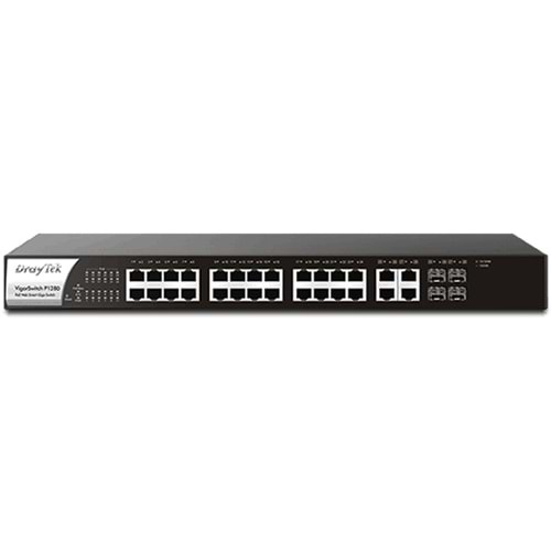 Draytek VigorSwitch P1280 24+4 Web Smart Gigabit PoE+ Switch
