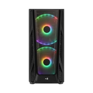 Aerocool NightHawk Duo ARGB 2 x 20cm 1 x 12cm Fan Siyah ATX Kasa AE-NGHTHWKD