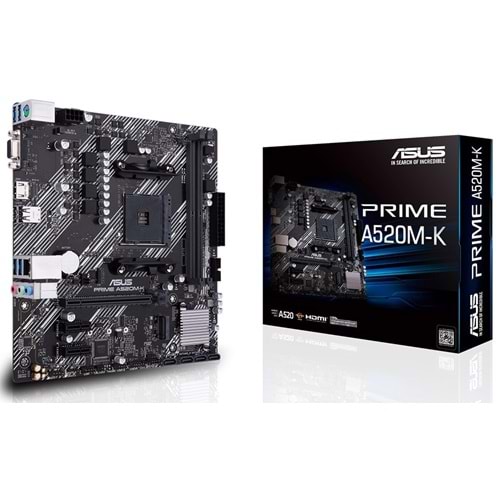 Asus Prime A520M-K AMD A520 DDR4 USB3.2 HDMIVGA PCI 3.0 AM4 Anakart