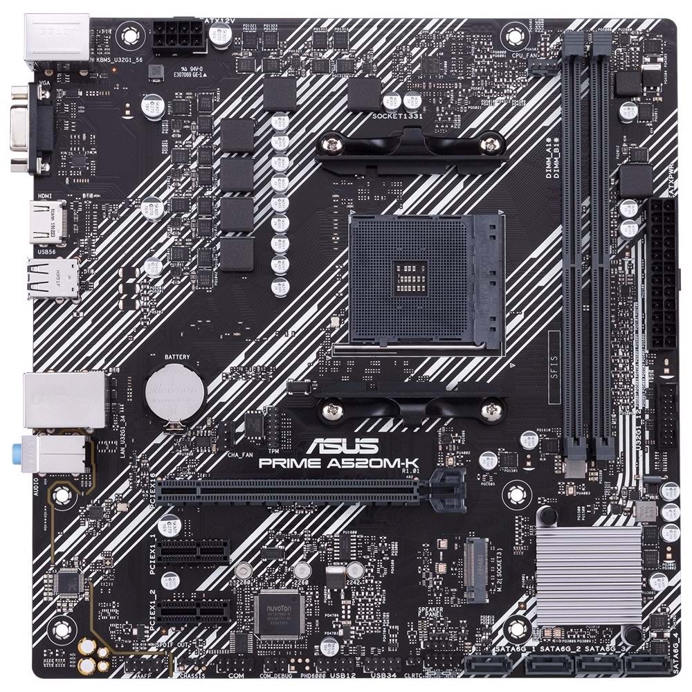 Asus Prime A520M-K AMD A520 DDR4 USB3.2 HDMIVGA PCI 3.0 AM4 Anakart