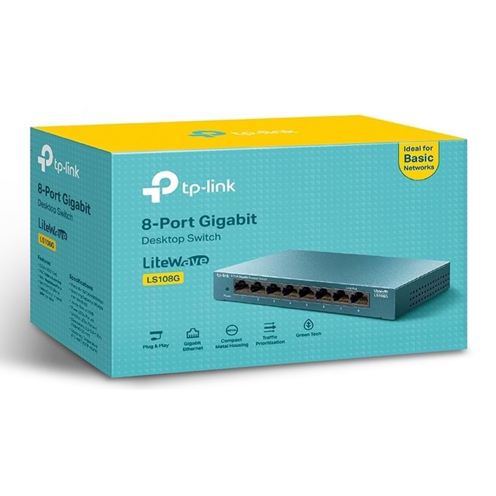 TP-Link LS108G 8 Port 10/100/1000Mbps Desktop Switch