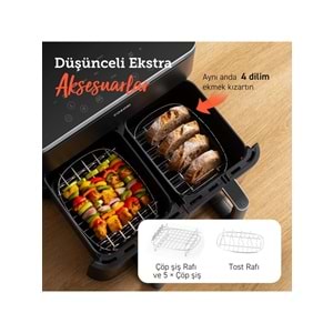 COSORI 8 In 1 8.5 Lt Cıft Sepetli Aır Fryer CAF-R901-AEU