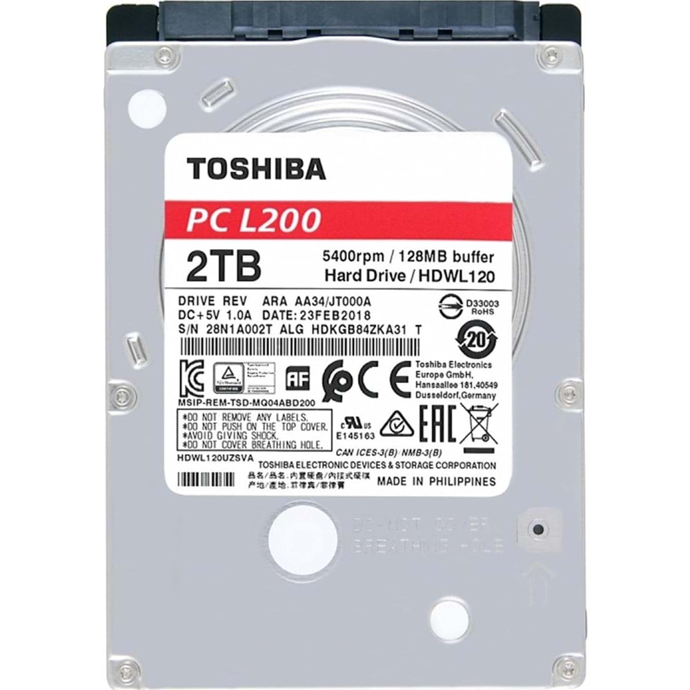 Toshiba 2TB Sata 3.0 5400RPM 128MB 2.5
