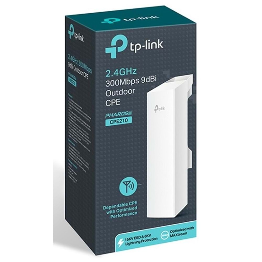 TP-Link CPE210 2.4GHz Kablosuz 300Mbps 9dBi Dış Mekan CPE