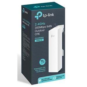 TP-Link CPE210 2.4GHz Kablosuz 300Mbps 9dBi Dış Mekan CPE