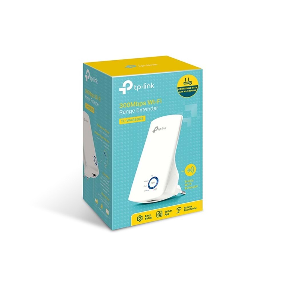 TP-Link TL-WA850RE Kablosuz, 300Mbps, 2.4 Ghz Menzil Genişletici