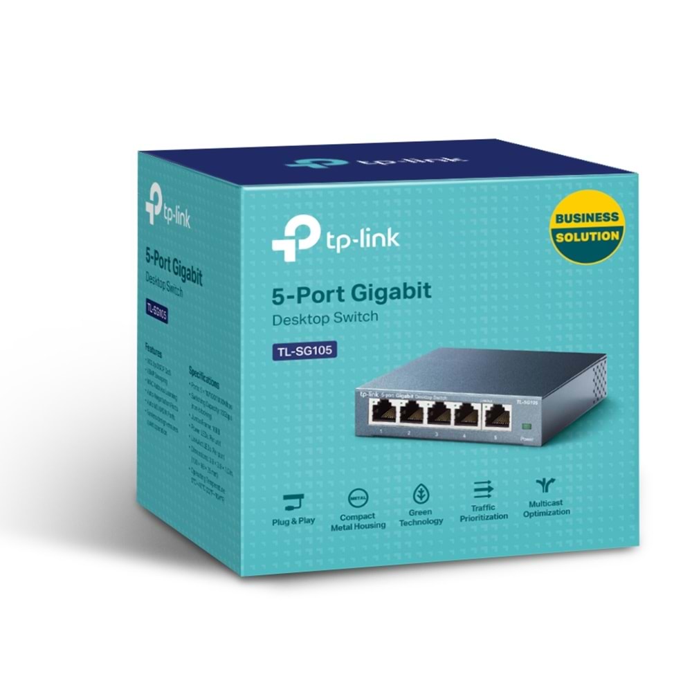 TP-Link TL-SG105 5 Port Gigabit Çelik Kasa Masaüstü Switch