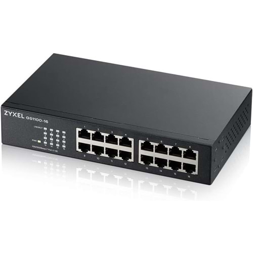 Zyxel GS1100-16 16-Port Tak Kullan Gigabit Switch