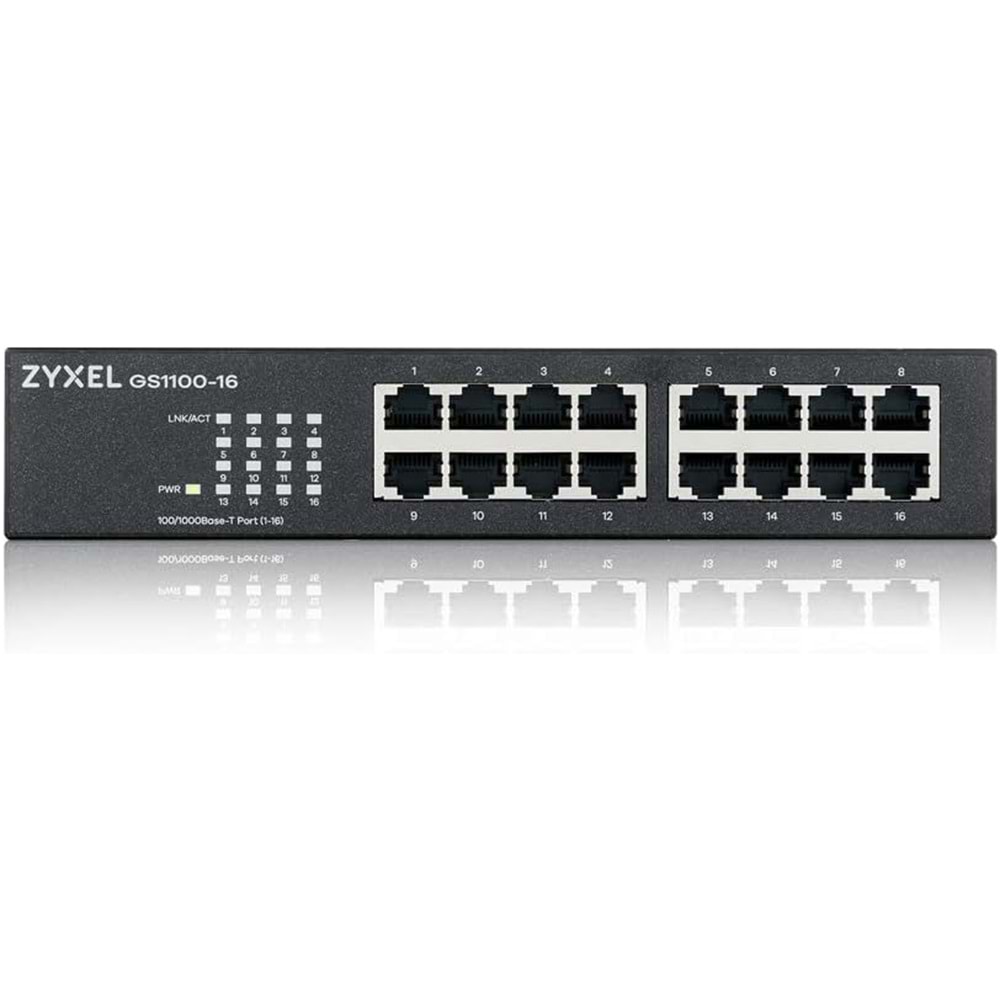 Zyxel GS1100-16 16-Port Tak Kullan Gigabit Switch