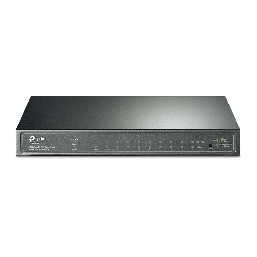 Omada SG2210P 8 Port 10/100/1000 2xSFP PoE (53W) Yönetilebilir Switch