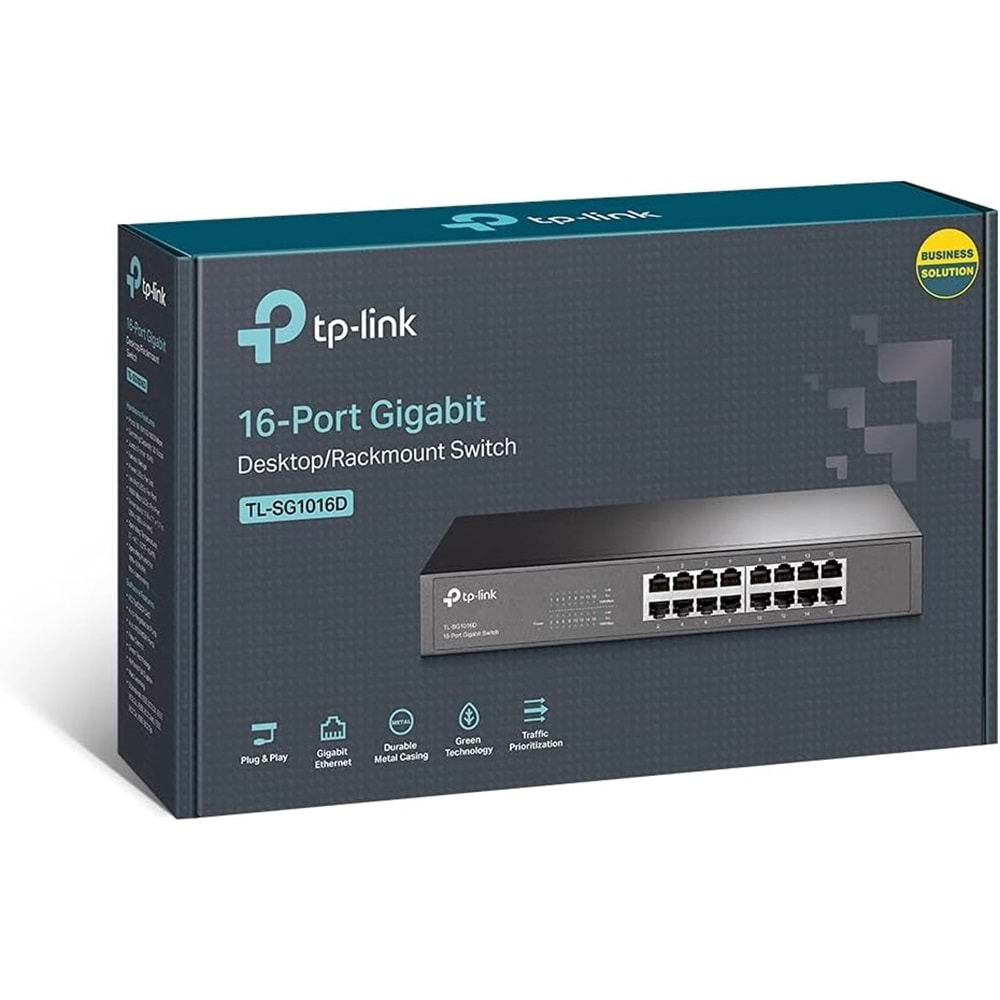 TP-Link TL-SG1016 16-Port Gigabit Çelik Kasa Rackmount Switch
