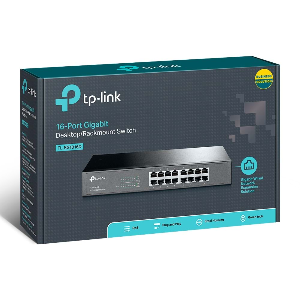 TP-Link TL-SG1016D 16-Port Gigabit % 40 Enerji Tasarruflu Switch