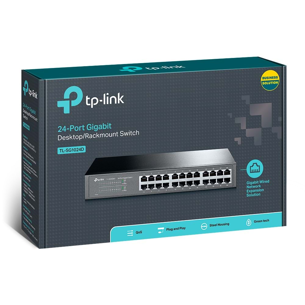 TP-Link TL-SG1024D 24 Port Gigabit Rackmount Metal Kasa