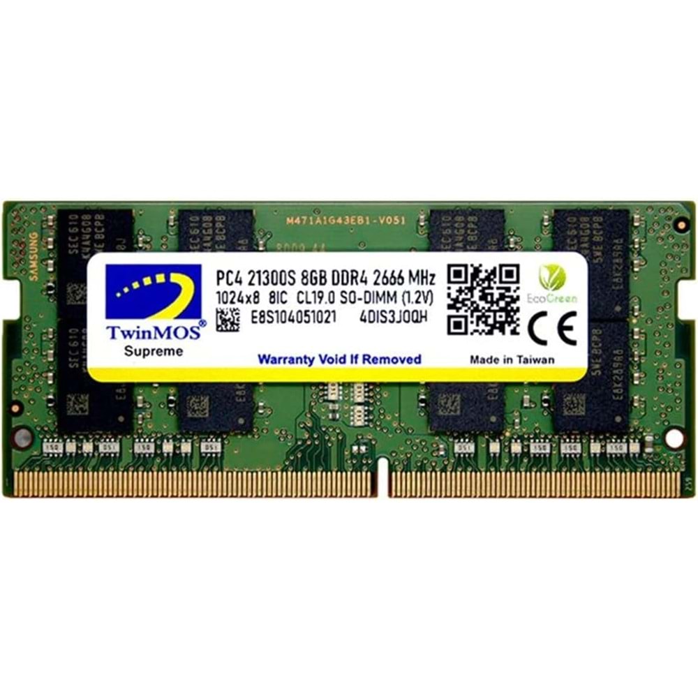 Twinmos Crucial DDR4 8GB 2666MHz Notebook RAM MDD48GB2666N