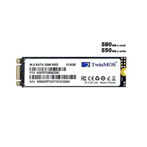 Twinmos 512GB M.2 Disk 2280 SATA3 SSD Disk 580Mb-550Mbs 3DNAND NGFFFGBM2280