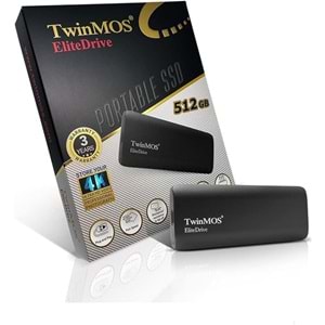 Twinmos 512GB Taşınabilir External SSD USB 3.2/Type-C Dark Grey PSSDFGBMED32