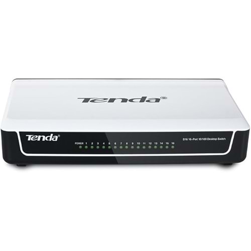 Tenda 10/100Mbps 16xPort Siyah-Beyaz Masaüstü Switch S16