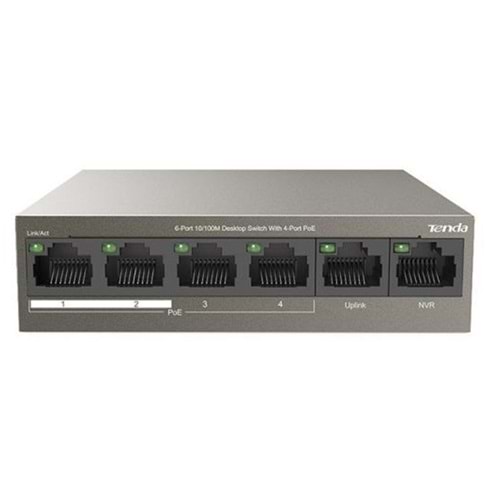 Tenda 6 Port 10/100M 4 Port PoE Switch TEF1106P-4-63W