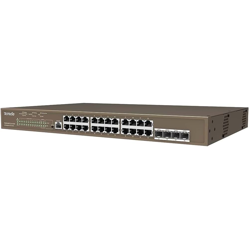 Tenda 24 Port Gigabit Yönetilebilir PoE Switch TEG5328P-24-410W
