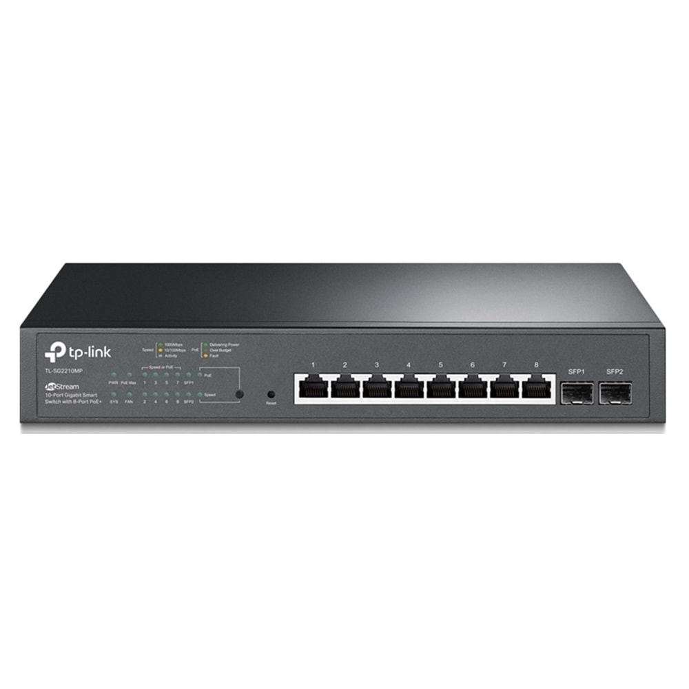 TP-Link TL-SG2210MP JetStream 10-Port Gigabit Smart Switch with 8-Port PoE+