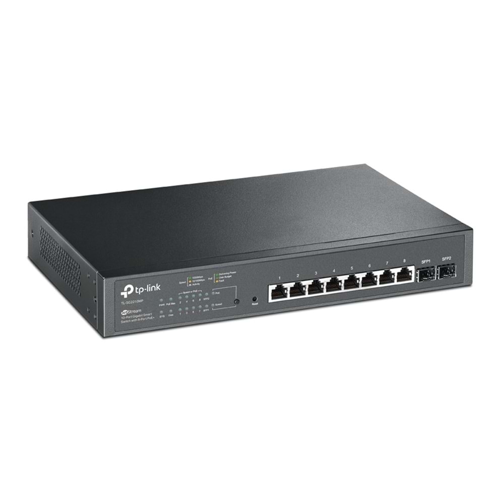 TP-Link TL-SG2210MP JetStream 10-Port Gigabit Smart Switch with 8-Port PoE+