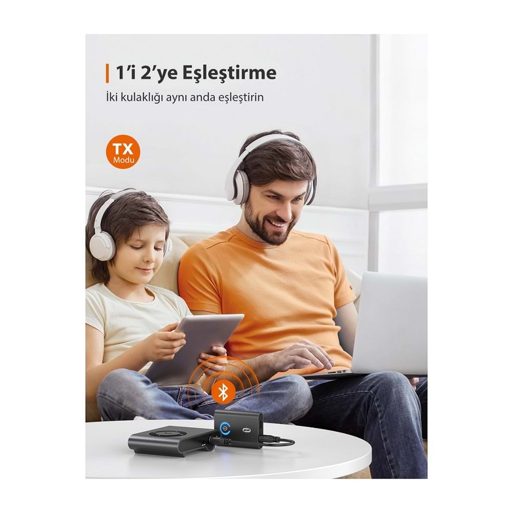 Taotronics Bluetooth Stereo Ses Müzik Alıcı/Verici 2 si 1 Arada Adaptör TT-BA07