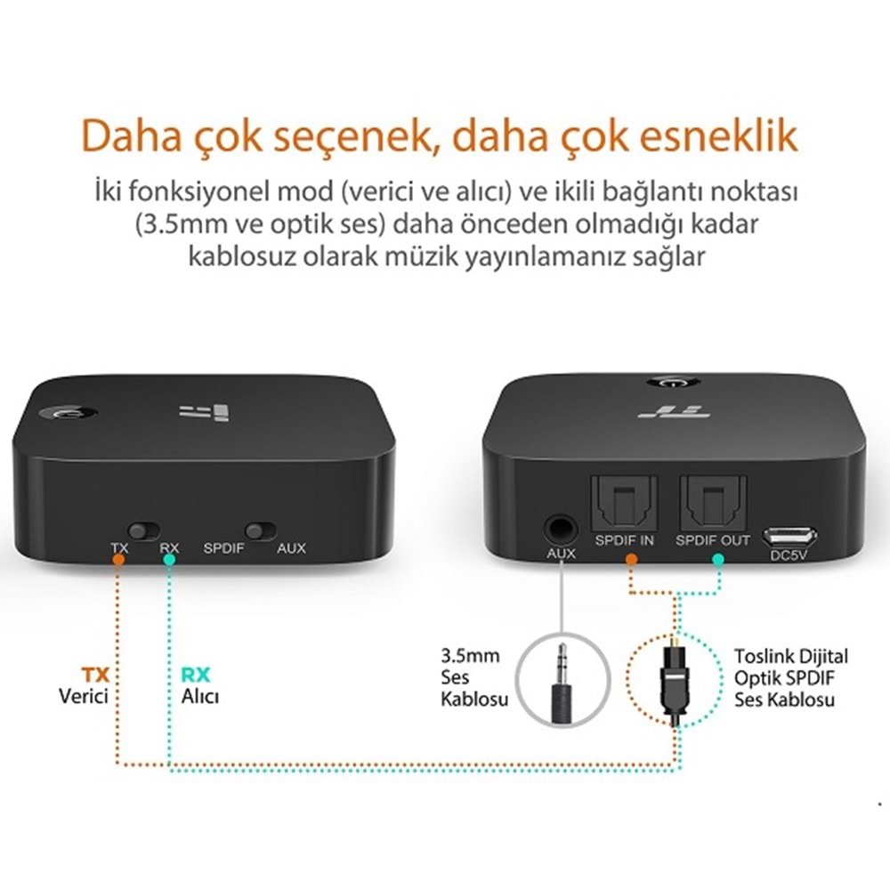 TAOTRONICS Bluetooth 5.0 Verici/Alıcı Dijital Optik SLINK TV/Ev Stereo TT-BA09