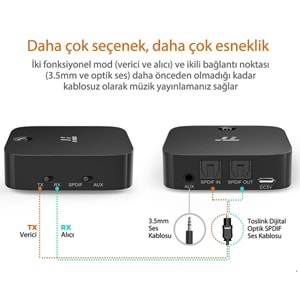 TAOTRONICS Bluetooth 5.0 Verici/Alıcı Dijital Optik SLINK TV/Ev Stereo TT-BA09
