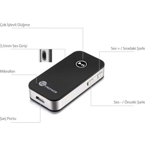 TAOTRONICS Bluetooth Alıcı 3.5 mm Eller Serbest Arama 8 TT-BR05
