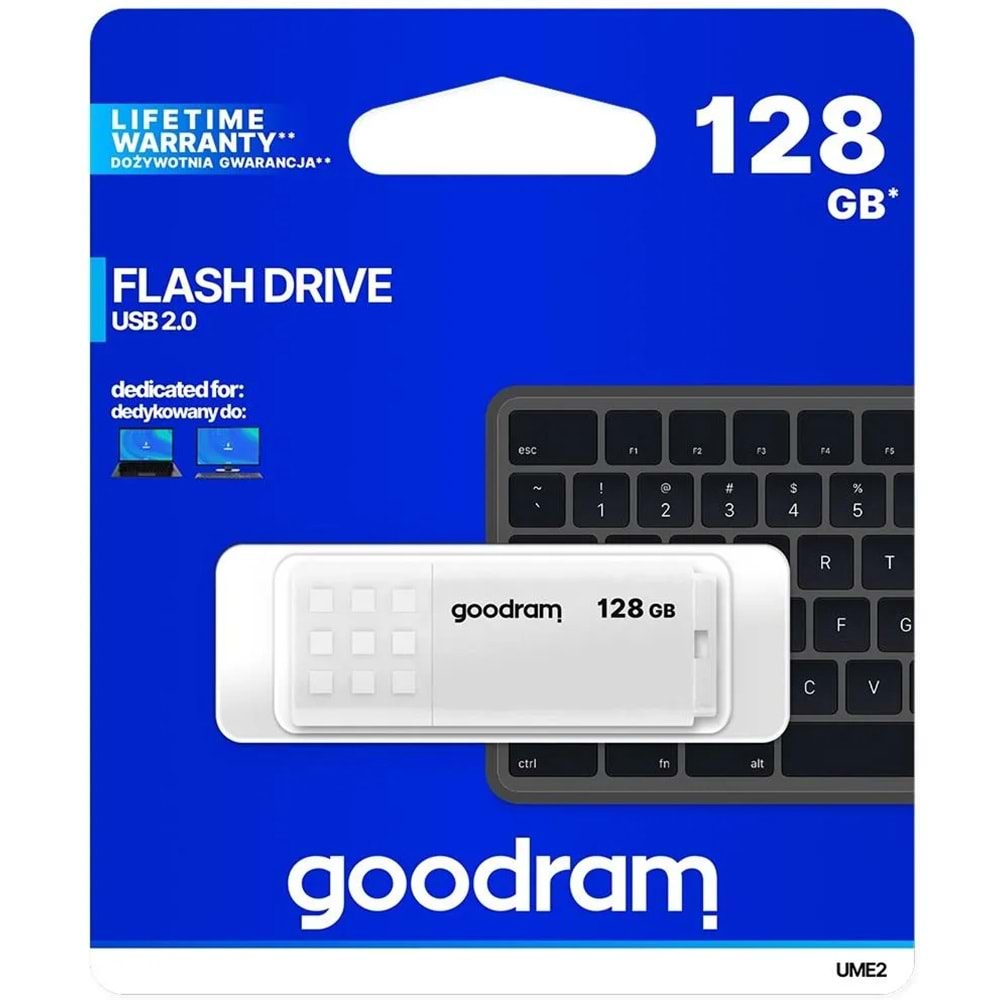 Goodram 128 GB UME2 Beyaz USB 2.0 UME2-0080W0R11