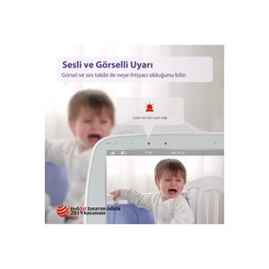 VAVA 12.7 cm Ses ve Görüntülü HD Ekranlı Bebek Kamerası 24 Saat Pil Ömrü VA-IH006